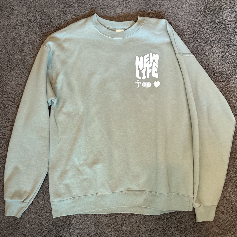 Sage Green New Life Sweater "Hope Is Here"